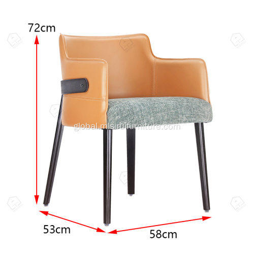 Wooden Dining Chair With Armrest Dining chair in fabric with backrest Factory